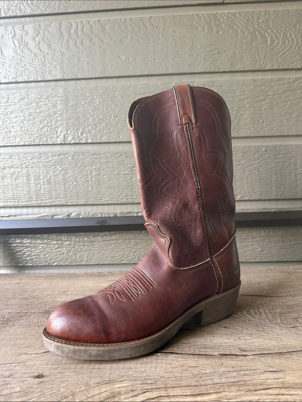 Durango Men’s Brown Leather Western Pull-On Boots Made in USA size 7 EE